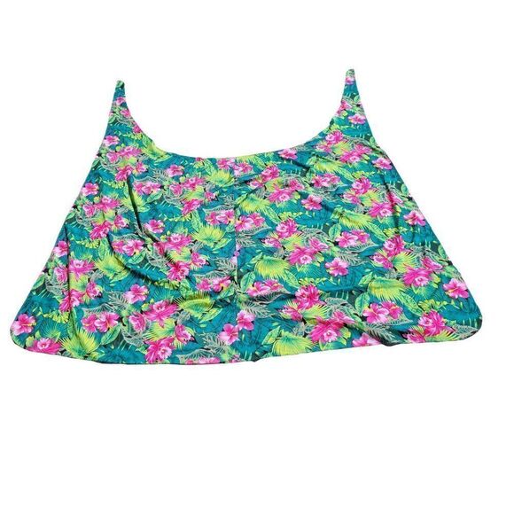 Vintage Beach Coverup Hawaiian Hibiscus Tropical Floral Wrap Dress Convertible - Picture 2 of 6